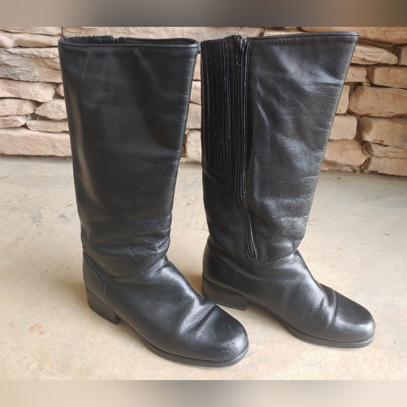 Santana Canada Black Leather Waterproof Knee Riding Boots - Picture 9 of 14